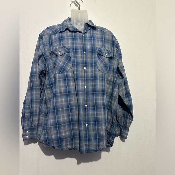RedHead Other - RedHead Blue and White Casual Button Down Shirt, 2XL